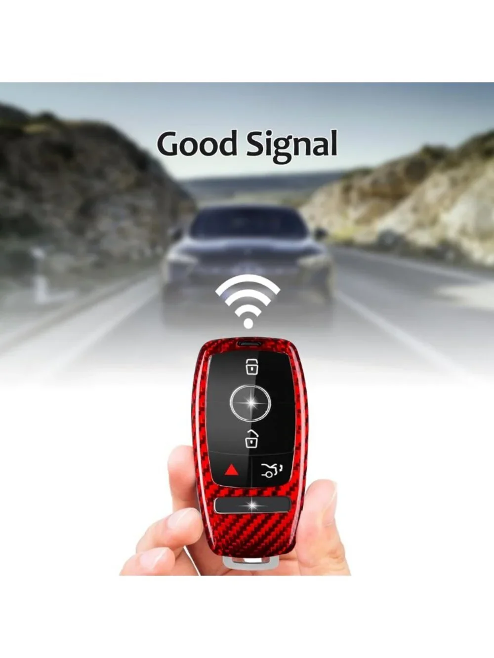 Real Glass Fiber Key Fob Cover for Mercedes Benz AMG E53 GLS63 CLA35 2020-2024
